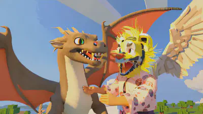 The way the tiger looks at the dragon is just too cute.
